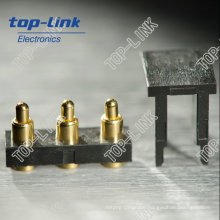 3 Pin SMT Brass Pogo Pin Connector with Spring Loaded Gold Plated